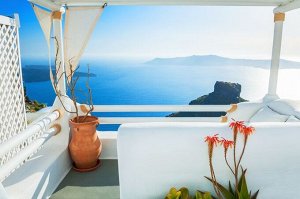 Фотообои Балкончик на берегу лазурного моря