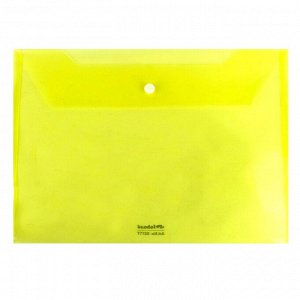 Папка-конверт на кнопке Sahand, A4, 235*330, 160 мкм, ассорти, глянцевая, "Transparent"