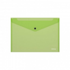 Папка-конверт на кнопке ErichKrause, A4, полупрозрачный, ассорти,"Fizzy Neon"
