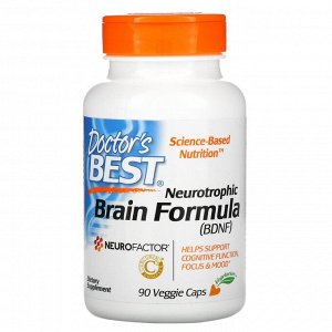Doctor's Best, Neurotrophic Brain Fomrula, добавка для поддержки мозга, 90 вегетарианских капсул