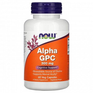Now Foods, альфа-ГФХ, 300 мг, 60 растительных капсул