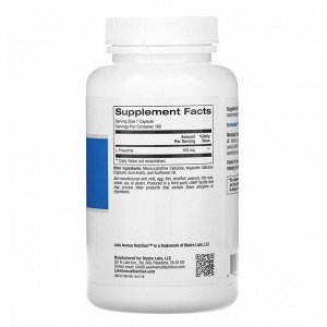 Lake Avenue Nutrition, L-теанин, 100 мг, 180 растительных капсул