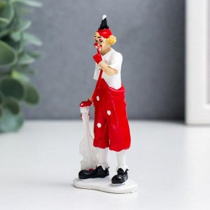 Сувенир полистоун "Клоун в костюме в горох" бело-красный 10х2,5х4,5 см