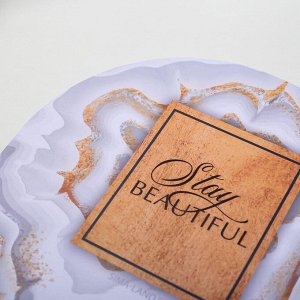 Вeep-oпaхaлo "cepый мpaмop c зoлoтoм - Stay beautiful" 21х13 cм