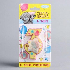 Свеча в торт цифра 3 Me To You, цветком, 4 х 7 см