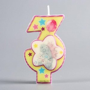 Свеча в торт цифра 3 Me To You, цветком, 4 х 7 см