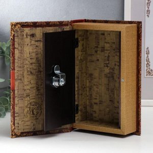 Сейф-книга дерево, кожзам "Замочная скважина" 21х13х5 см