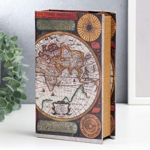 Шкатулка-книга дерево "Карта Колумба" кожзам 21х13х5 см