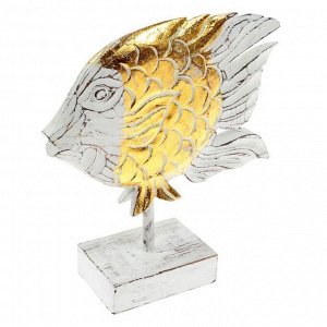 Сувенир "Золотая рыбка" дерево, на подставке 15х9х25 см