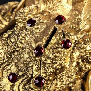 Копилка "Жаба на монетах", глянец, золотистый цвет, 24 см