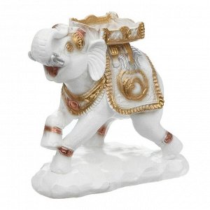 Сувенир "Слон" бело-золотой, 25 см