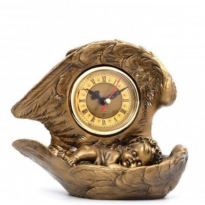Часы настольные "Спящий ангел", цвет золото, h=20 см