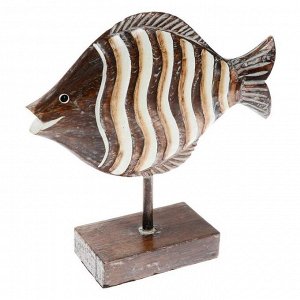 Сувенир "Рыба коричневая" дерево, на подставке 30х10х30 см