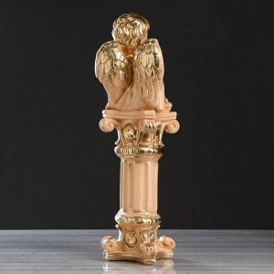 Статуэтка "Ангел на колонне", бежевая, 52 см