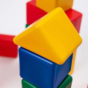 Кубики детские, пластиковые, цветные, 18 штук, 6 х 6 см