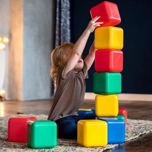 Кубики детские, пластиковые, цветные, 6 штук, 12 х 12 см