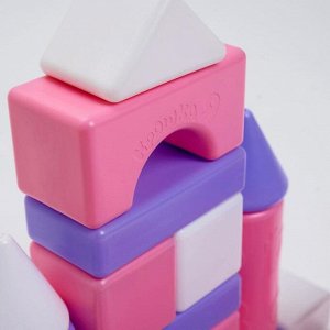 Кубики детские, пластиковые, цветные, 41 штука, 6 x 6 см, цвет розовый