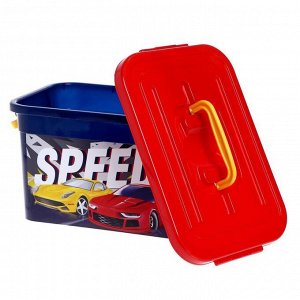 Ящик для игрушек Speed, с крышкой и ручками, 6.5 л