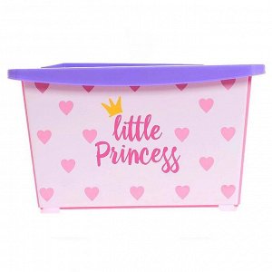 Ящик для игрушек, с крышкой «Принцесса», объём 30 л, цвет розовый