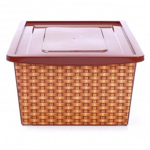 Ящик универсальный для хранения с крышкой, объём 30 л, цвет, цвет коричневый
