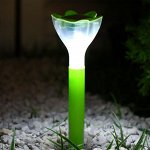 Фонарь садовый на солнечной батарее &quot;Цветок зеленый&quot;, 29 см, d=6 см, 1 led, пластик