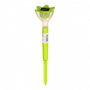 Фонарь садовый на солнечной батарее "Цветок зеленый", 29 см, d=6 см, 1 led, пластик