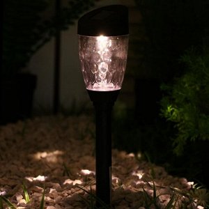 Садовый светильник на солнечной батарее «Трапеция скошенная», 6 ? 36 ? 6 см, 1 LED, свечение тёплое белое