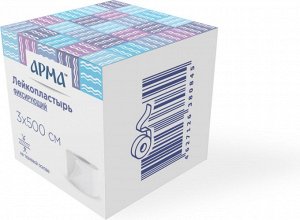 Лейкопластырь фикс. Арма, 3х500см тканевый белый