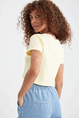 Базовая укороченная футболка Cool Slim Fit с коротким рукавом