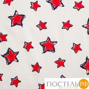 Простыня на резинке "LoveLife" Red stars 60*120+20 см, 100 % хлопок, сатин 5800878