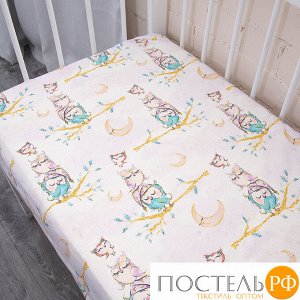 Простыня перкаль детский 13233/1 Owls Модель 5 110/150 см