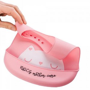 Слюнявчик нагрудник для кормления силиконовый Mother Care, розовый NDCG