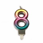 Свеча 7см Цифра Радужная 8