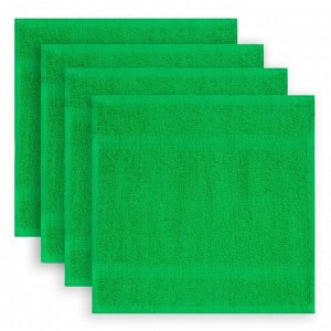Набор махровых салфеток «Зелёный» 30х30 см -4 шт, 100% хл, 340гр/м2