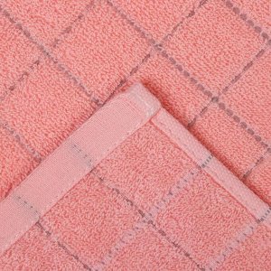 Полотенце махровое Этель «Клетка» цв.розовый, 34*70 см, 350 гр/м2, 100% хлопок