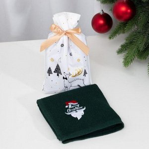Полотенце в пакетике  "Merry Christmas" 30*60 см, 100% хл, 260 гр/м2