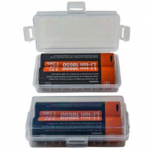 Аккумулятор Li-ion USB 18650 2600 mAh (2 шт.) - Пара литий-ионных элементов питания со встроенным портом для зарядки от провода micro-USB. В комплекте влагозащищенный футляр. Оснащены платой контроля