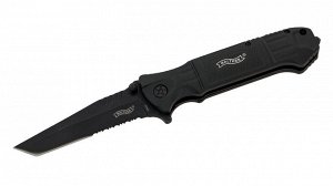 Складной нож Walther Black Tac 440SS Tanto Knife (Премиум-фолдер с клинком танто, стеклобоем и серрейтором в чехле. Ограниченное количество со скидкой по акции) № 519А