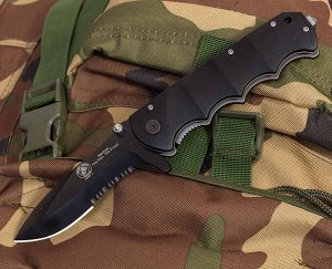 Лучший тактический складной нож Marines №910 - стеклобой, клинок типа "танто", клипса для крепления
