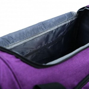 Сумка дорожная, отдел на молнии, 3 наружных кармана, длинный ремень, крепление для чемодана, цвет фиолетовый