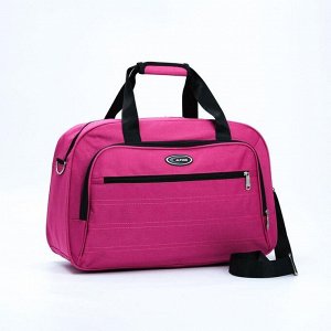 Сумка дорожная, отдел на молнии, 2 наружных кармана, длинный ремень, крепление для чемодана, цвет розовый