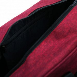 Сумка дорожная, отдел на молнии, 2 наружных кармана, длинный ремень, крепление для чемодана, цвет бордовый
