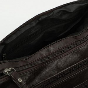 Сумка-мешок, отдел на молнии, 5 наружных кармана, регулируемый ремень, цвет коричневый