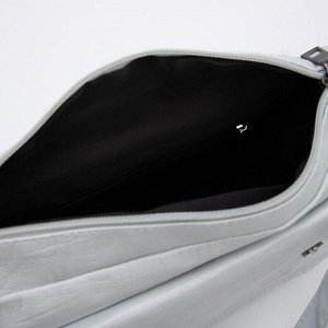 Сумка-мессенджер, отдел на клапане, 2 наружных кармана, длинный ремень, цвет серый