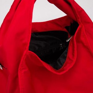 Сумка спортивная, отдел на молнии, наружный карман, длинный ремень, цвет красный