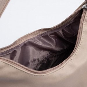 Сумка-хобо, отдел на молнии, 2 наружных кармана, длинный ремень, цвет коричневый