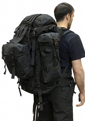 100-литровый модульный тактический рюкзак (черный) - (CH-096) Большой отсек на тыльной стороне можно использовать для ношения компактного ноутбука или радиостанции. Возможна установка гидратора на 2-4