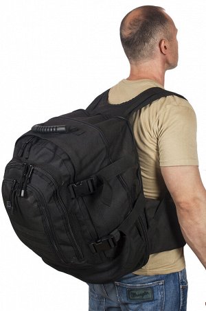 Черный армейский рюкзак 3-Day Expandable Backpack 08002A Black (40-60 л) - Вместительные отсеки снабжены прочной молнией, стропы MOLLE для дополнительного снаряжения и аксессуаров. Объем рюкзака регул