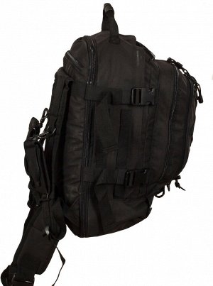 Черный тактический рюкзак с отделением для гидратора 3-Day Expandable (40-60 л)Backpack Black - Универсальная модель для всех, отправляющихся на природу на несколько дней. Основное отделение тактическ