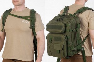 Походный рюкзак Вооруженных Сил (хаки-олива, 30 л) (CH-068) №37- Полноценная тактическая модель 3-в-1: удобный рюкзак, навесная сумка-планшет и поясная сумка. Все дополнительные комплектующие крепятся